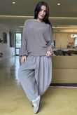 Conrad Batwing Ruffle Cuff Knit Earth